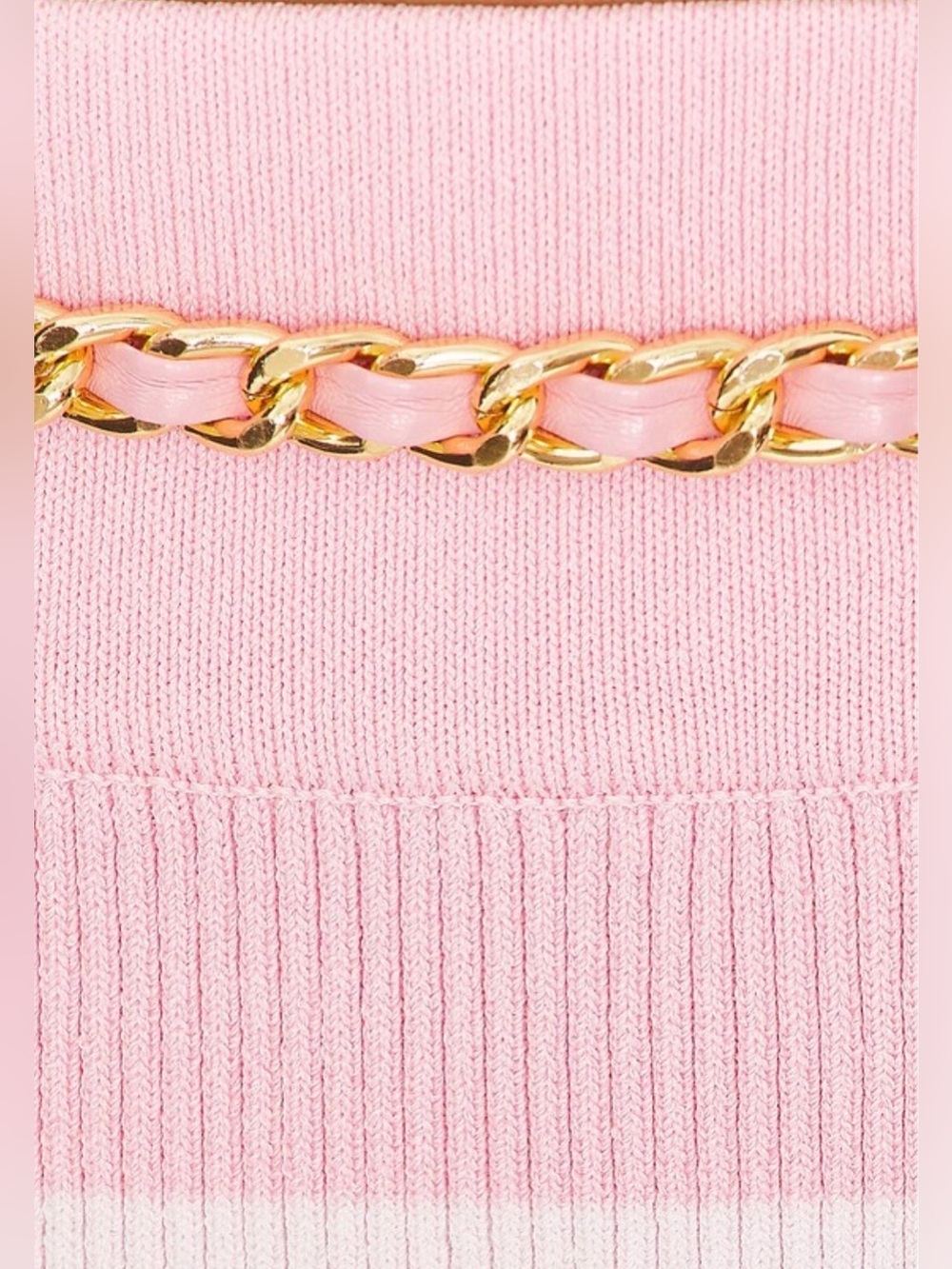 Generation Love XL Tiana Skirt Pink Stripe Midi Gold Chain Leather Belt NWT $265 - Picture 4 of 11